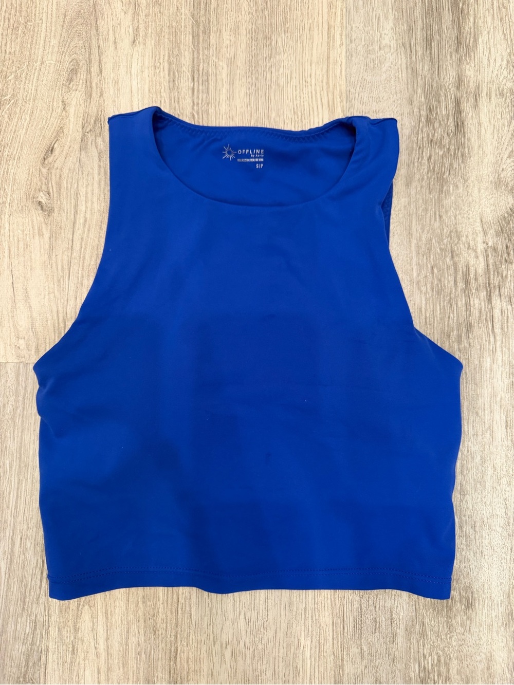 Aerie OFFLINE Real Me Xtra Padded Crop Tank Top Blue Small